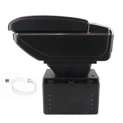 Universal Car Center Console Armrest Box Container Adjustable with USB Interface