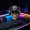 Secret Room Atmosphere Accessories Hip-hop Headphone/Steampunk Skull Figurine, Resin Skeleton Statue, Vintage Personalized Trendy Gifts Ornament