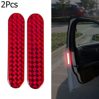2Pcs Auto Night Lamp Decal Car Reflective Strips Warning Tape Door Sticker Safety Mark