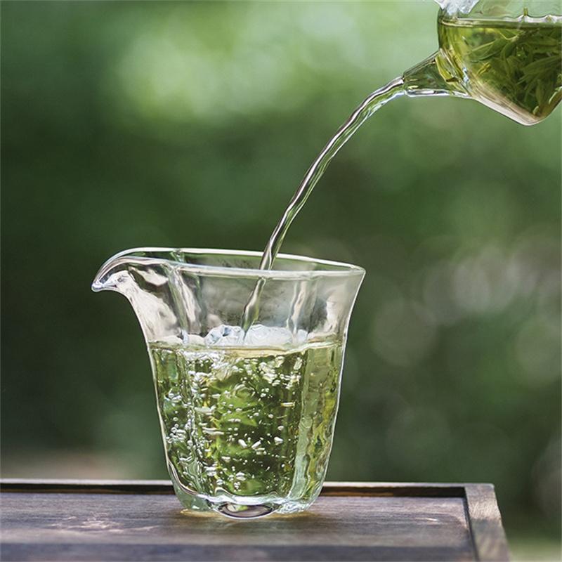 Japanese Style 200ml Hammer Glass Tea Pitcher Fair Mug Heat Resistant Chahai Tea Justice Cup Kung Fu Tea Set Accessories Teaware