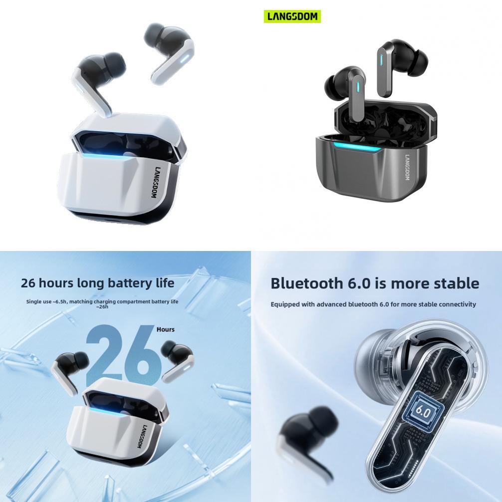 Bluetooth Earbuds Long Battery Life Wireless With Noise Cancelling Sweatproof For Gaming And Calls