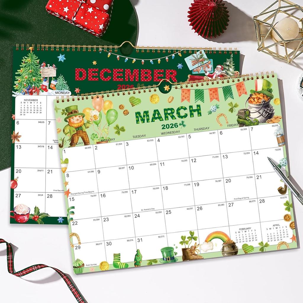 2026 Wall Calendar - Large Calendar 2026 Wall, 15" x 12", January 2026 - December 2026, 12-Month Calendar Wall with Hanging Hook, Perfect Wall