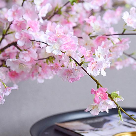 4 Gabeln, Simulation Kirsche, lichtecht, realistisch, dekorativ, Foto-Requisiten, künstliche Sakura-Filiale, Hotelzubehör