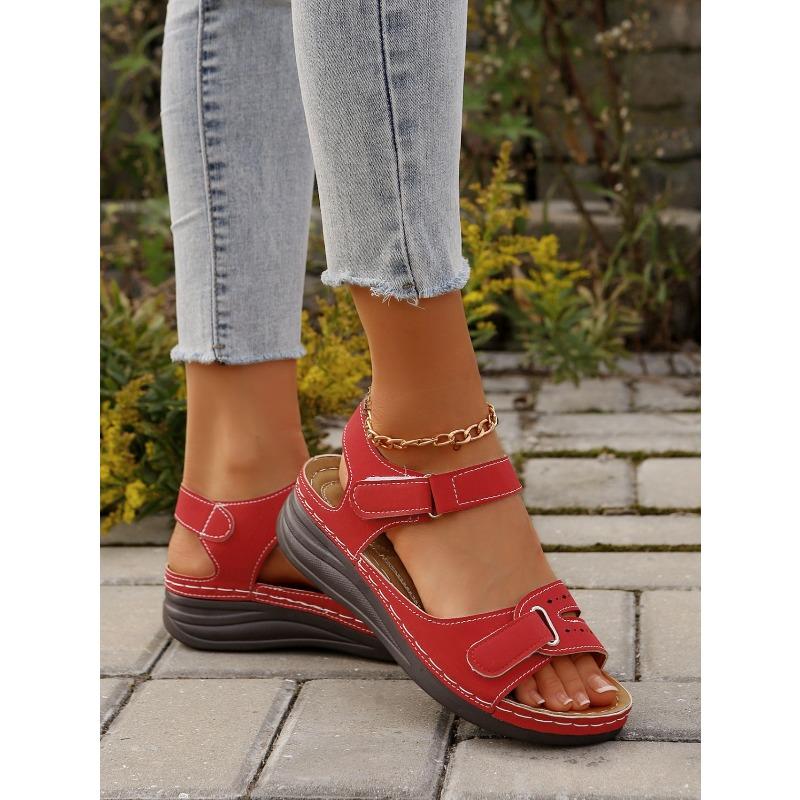 Women's Plus Size Roman Sandals Velcro Fish-Mouth Casual Outdoor Shoes