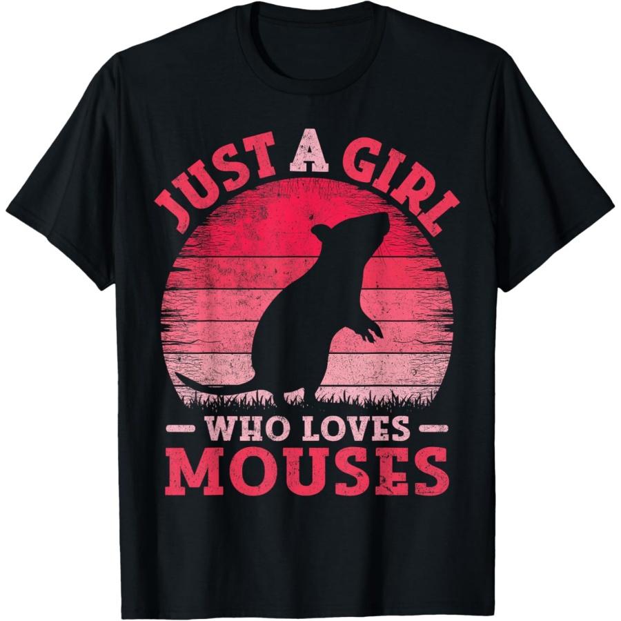 Mouse Pink Vintage Just A Girl Who Loves Mouses T-Shirt XXXXXL