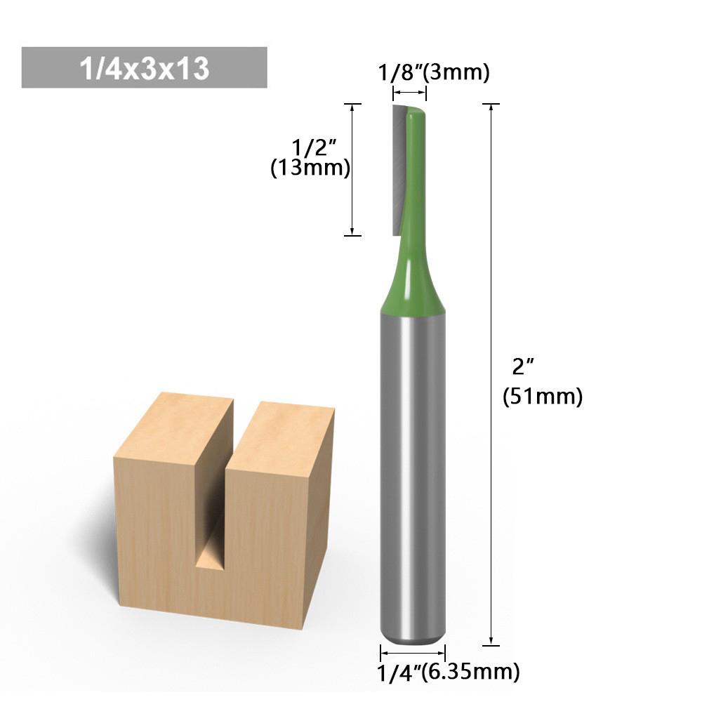 

1pc 1/4′′ 6mm Shank Straight Bit Tungsten Carbide Single Double Flute Router Bit Wood Milling Cutter For Woodwork Tool MC06020 6.35x3x13mm