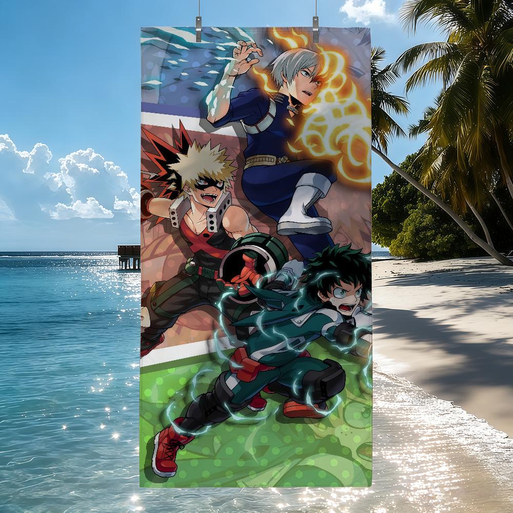 Anime M-My H-Hero A-Academias Deku Bakugou Quick Drying Beach Towels Are Suitable For Swimming Pools Camping Yoga And The Gym