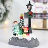 1Pc Glowing Christmas Village Resin Ornament with LED Light Xmas Village Ornament for Xmas Party Festive Decorations