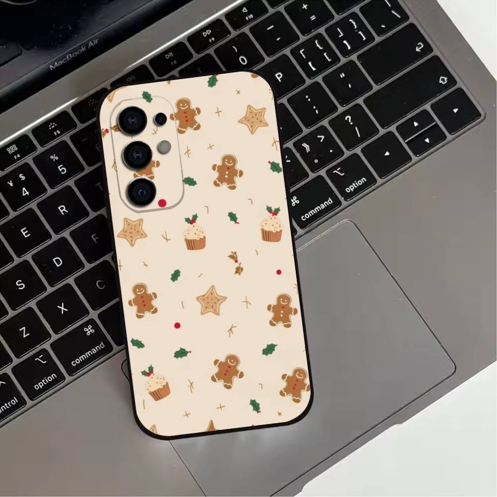 Cute G-Gingerbread M-man Phone Case For Samsung S25,S24,S21,S22,S23,S30,Ultra,S20,Plus,Fe,Lite,Note,10,9,5G Black Cover