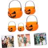 Halloween Pumpkin Bucket Portable Candy Jar With Lid(Five-piece Pumpkin Bucket)
