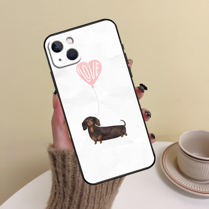 Cute Dachshund Dog Phone Case For iPhone 15 14 Plus 11 12 13 16 Pro Max Mini 7 8 X XR XS Max Cover