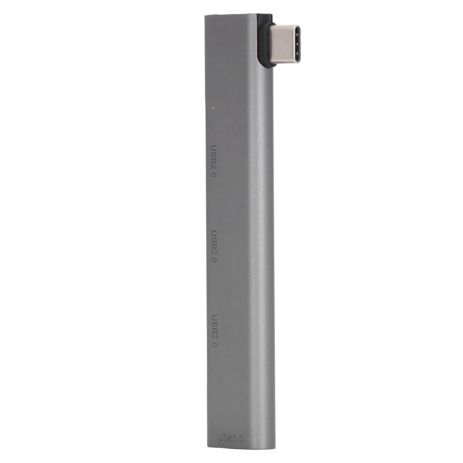 

Type C Hub 4 Ports USB3.0 2.0 5Gbps 480Mbps Aluminium Alloy Plug and Play Gray USB C Docking Station for Desktop Laptop