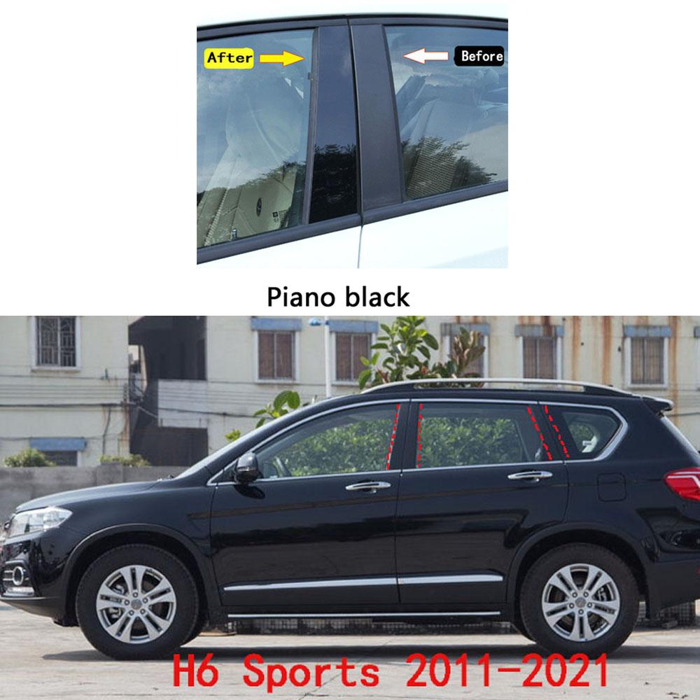 Car TPU/Glossy Mirror Pillar Post Cover Great Wall HAVAL H6 2011 2012 2013- Door Trim Window Molding Sticker Accessories