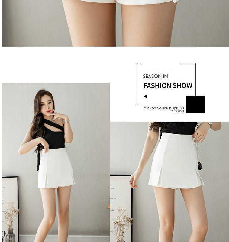 High Waist Elastic Slit Skort - Slimming & Sexy A-Line Shorts for Women 2024