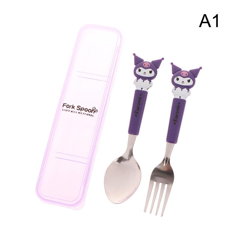 

Милий Мультяшний Аніме Нержавіюча Сталь Дитяча Смішна Ложка Вилка Студентський Офісний Портативний Набір Столового Посуду Кухонний Посуд