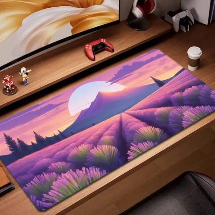 Lavender field Mouse Pad Game Accessories keyboard pad XXL large locking edge 900X400 mm table mat Gaming mousepad