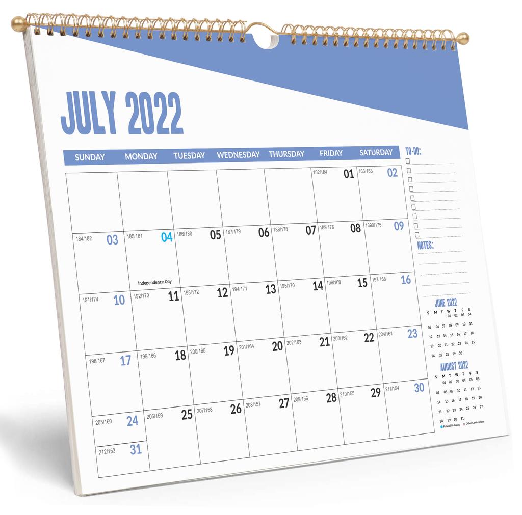 Inkdotpot 13x11 Wall Calendar - Runs Until December 2023 Hanging Spiral Bound Monthly Calendar 2022-2023 for Home or Office  Color Basic