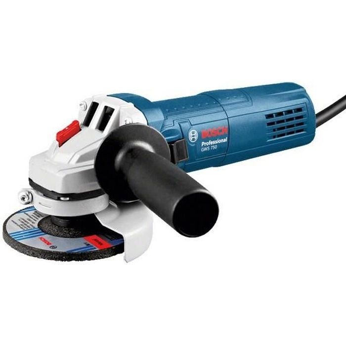 Meuleuse d'angle BOSCH GWS750 - 125mm - 750W - Métal - 11000 tours/min