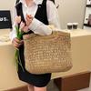 Elegant Female Square Shopper Totes Summer High-quality Straw Bag Women's Designer Large Capacity Handbag Woven Travel Beach Bag