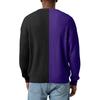 Men's Color-Blocked Stylish V-Neck Ribbed Textured Long-Sleeve T-Shirt