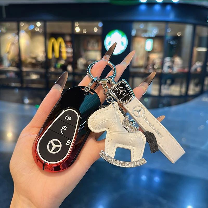 Car Key Case Cover Shell Fob For Mercedes Benz 2022 C S Class W206 W223 S350 C260 C300 S400 S450 S500 Key Protector Keychain L1