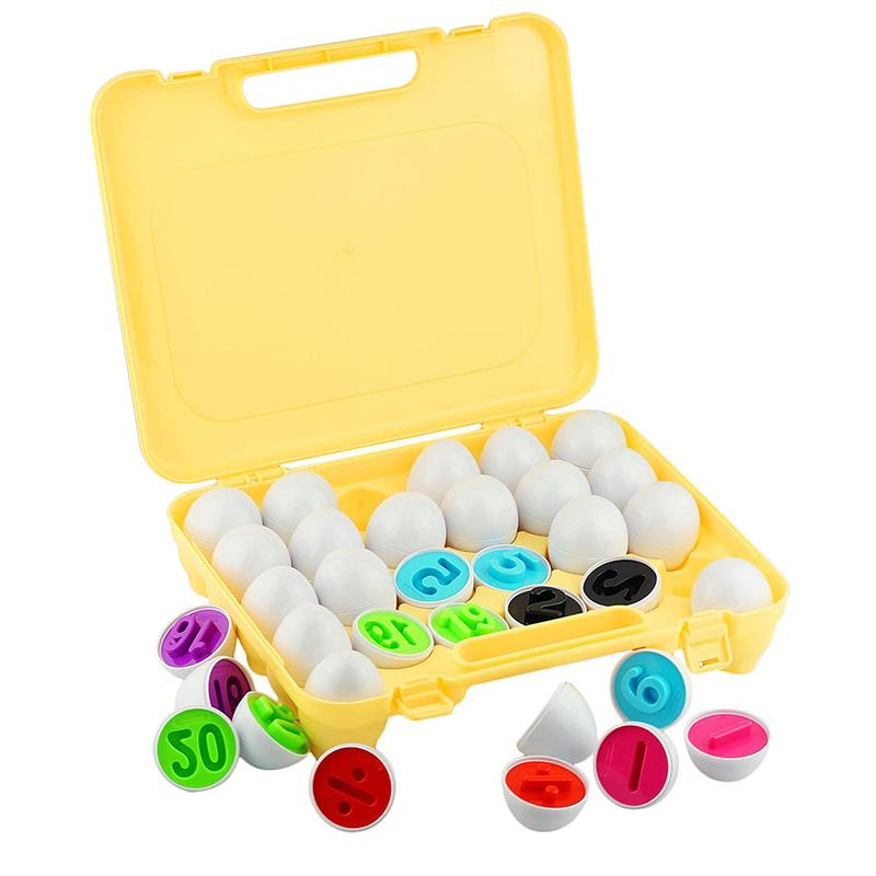 Uova abbinate Giocattolo di Pasqua Montessori Colori Forme Riconoscimento Bambini Educativi Colore Ordinamento Giocattolo per i più piccoli STEM Egg Toys Regalo