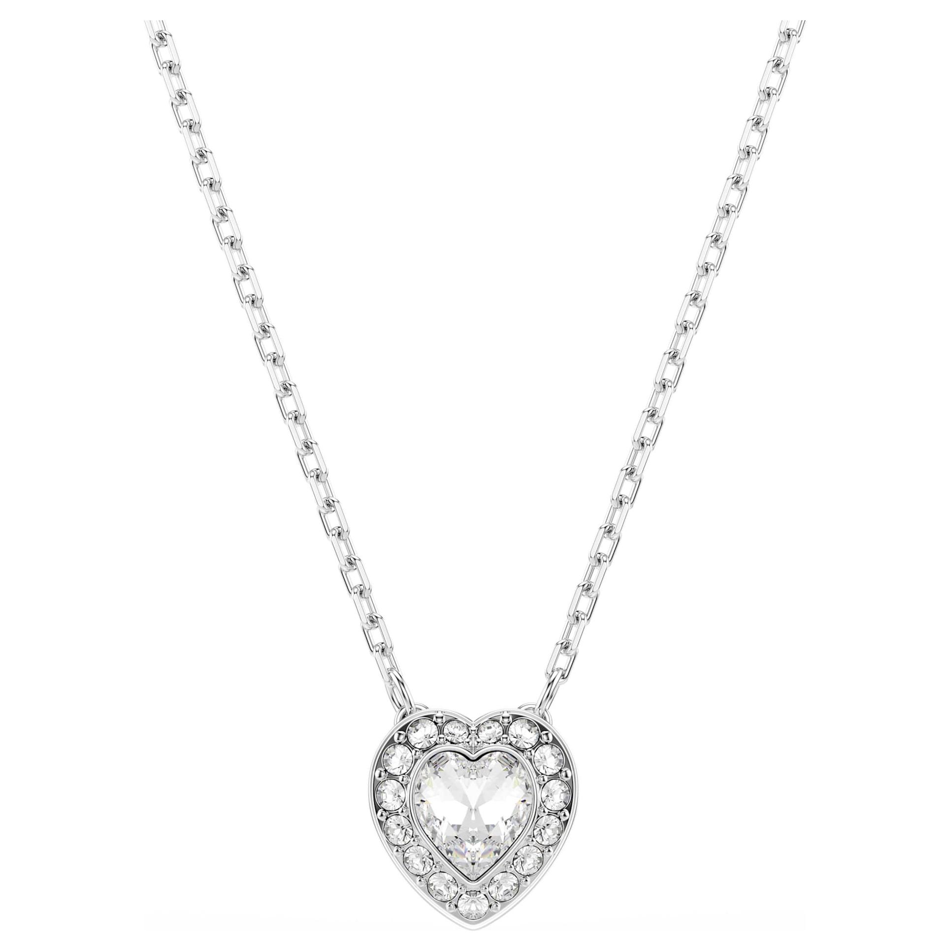 

Swarovski Angelic Inlaid Detail Rhodium Plated Necklace Women necklace Silver 5720852 Box+Shopping Bag (Random Color)