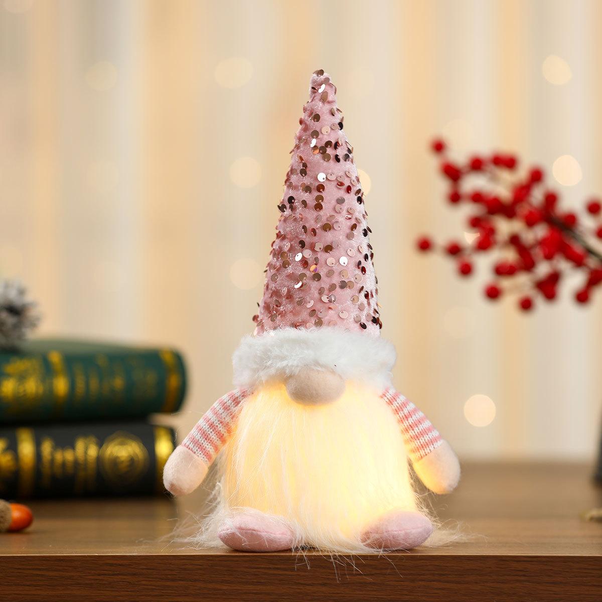 

День святого Валентина Большая фигура с пайетками, светящаяся огнями, Рождественское свечение, Украшение в виде безликой куклы hat розовый