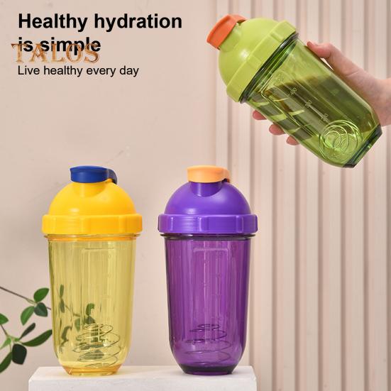 Protein Shaker Bottles with Wire Ball 500ml Leak-Proof Mixer Cup Clear Scale Fitness Mixer Bottle Portable Shaker Cup for Sports Travel
