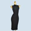 Foreign Trade Order Half-high Collar Backless Slimming High Elastic Dress Four Seasons Inner Wear Thread Sleeveless Knitted Hip Skirt