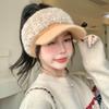 Fleece Thickened Thermal Hat Autumn and Winter Hat Women's Cap Can Be Bundled Ponytail Fashionable Versatile No Top Hat