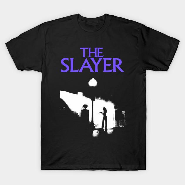 

Men Black Print T-shirt The Slayer No-Cut Transfer Paper Print Cotton Tshirt 2XL чорний