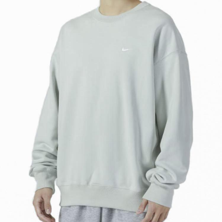 Nike Solo Swoosh Plain Logo Loose Fit Crew Neck Sweatshirt Men Sweatshirt Grey DX0812-034