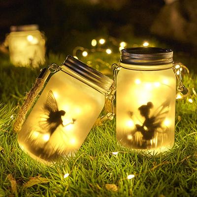Mason Jar Lichter Solar DIY Mattierte Flaschenlampe Außenlaterne LED Märchenhaftes Glühwürmchen Glas Lichterkette Hofdekoration Licht