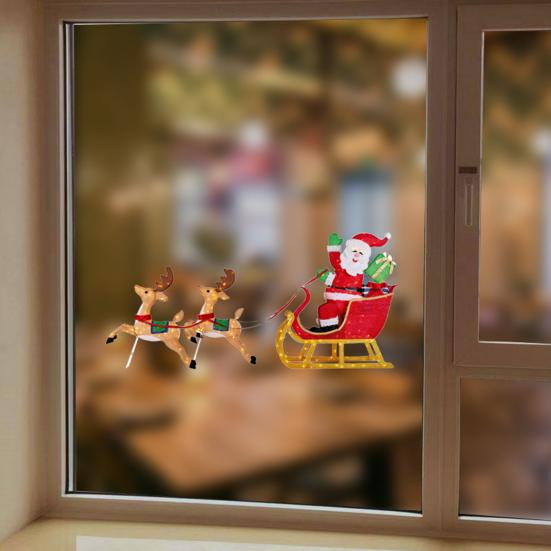

Window Stickers Self-adhesive Detachable Christmas Fortune Deer Wall Decal for Bedroom