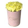 Flowerbox Inspiruj - Pink Box with Soap Roses - No. 16 Yellow
