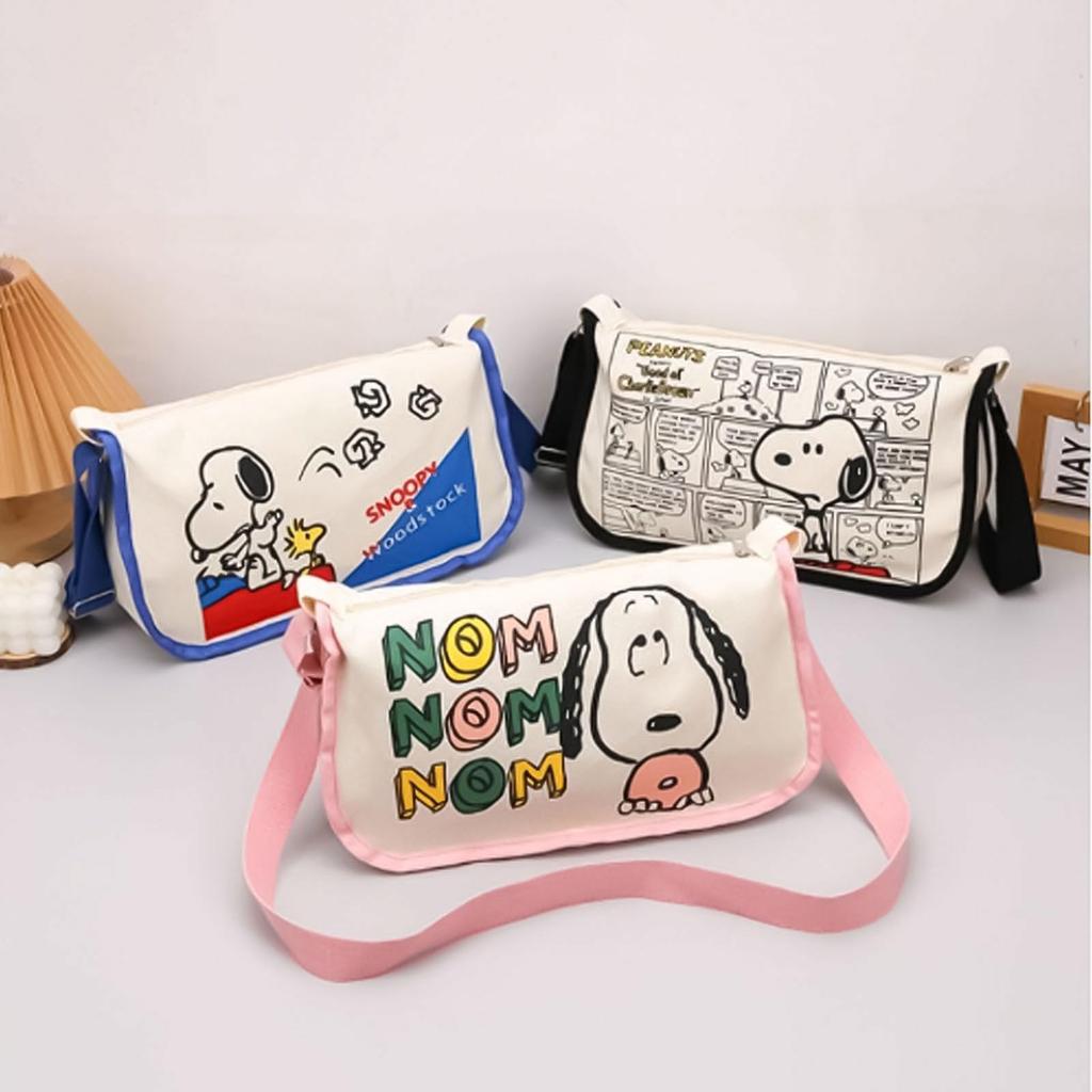 [hgTUP] Snoopy Umhängetasche, Tragetasche, Snoopy Schultertasche, Tragetasche mit Innentasche, Tasche für Besprechungen, für den Weg zur Arbeit, Canvas-Tasche, Dickes Snoopy,