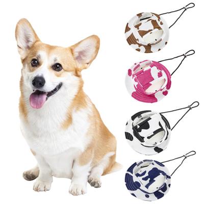 Pet Fisherman Hat with Ear Holes Buckle Adjustment Ear Windproof Cotton Outdoor Sports Dress Up Pet Dog Sun Hat Daily Collocation