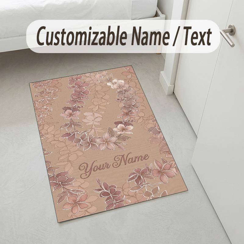 Alfombra de Terciopelo de Cristal con Temática de Jardín Floral Alfombrilla Suave Personalizada con Nombre y Texto Decoración del Hogar