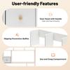 Desktop Bookshelf 9-Tier Storage Shelf, Modern White MDF Bookcase Organizer with Doors for Office,Study,Living Room,Holds 22lbs