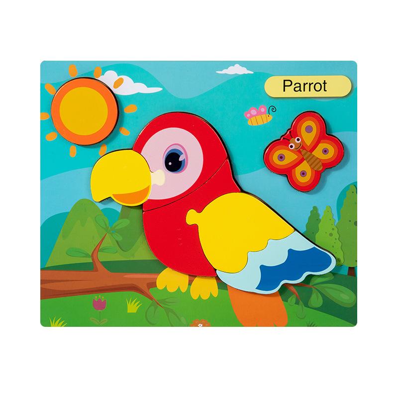 Kognitive 3D dreidimensionale Puzzle-Spielzeuge für Kinder 0-3 Jahre, frühpädagogische Lernpuzzle aus Holz