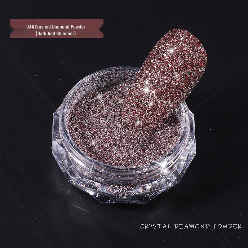 

Кристальный бриллиантовый глиттер для ногтей: 8 цветов суперблестящей пудры дробленого алмаза для нейл-арта