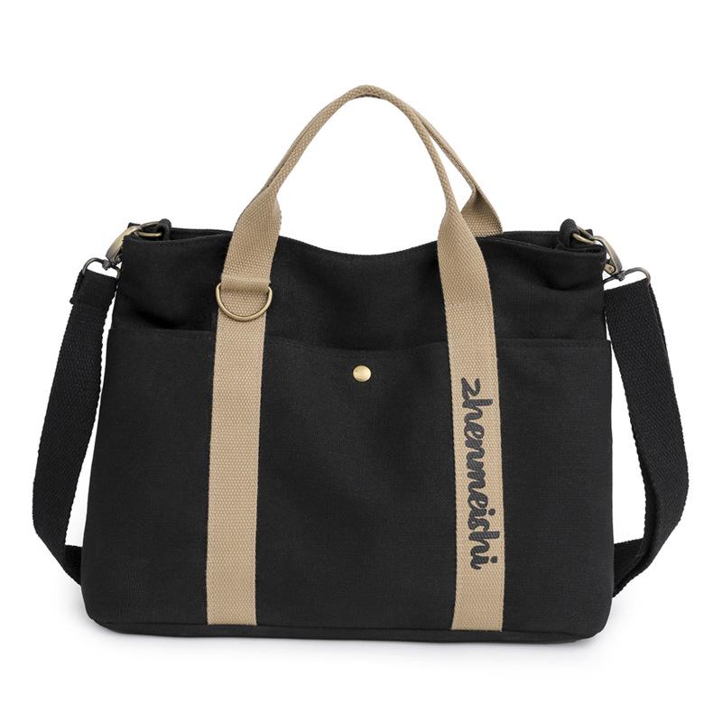 New Canvas Women's Tote: Simple, Trendy, Large-Capacity Crossbody Handbag