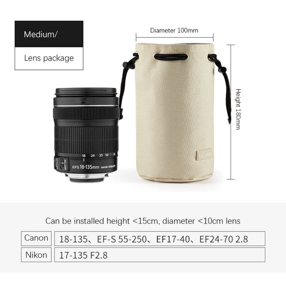 Adjustable Strap Camera Storage Bag Dustproof Velvet Lining DSLR Drawstring Bag Inner Bag Waterproof Lens Protective Case