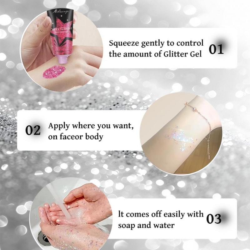 Ombre à paupières Gel Pailletée Nacrée - Maquillage Visage Scintillant pour Scène & Boîte de Nuit, Cosmétique Scintillant Pigmenté Longue Tenue