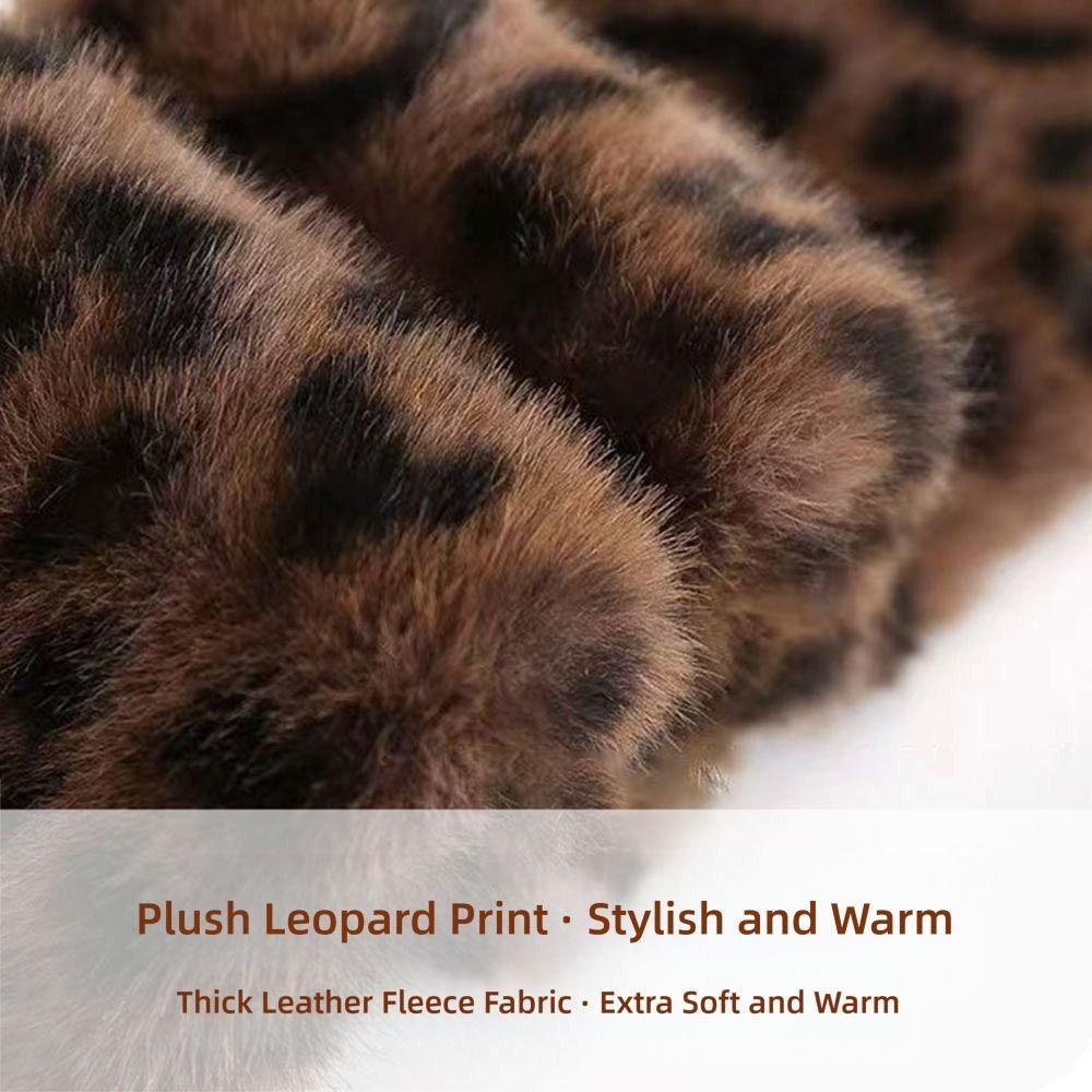Soft Plush Scarf Windproof Winter Scarf Cute Leopard Print Scarf  Winter Season