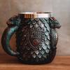 Resin Stainless Steel Cup Dragon Skull Modeling Mug Goblet Home Decoration Ornament