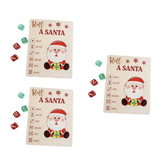 Christmas Roll-a-Santa Puzzle Game Xmas Family Gathering Game Santa Pieces Puzzle Rolls The Dice