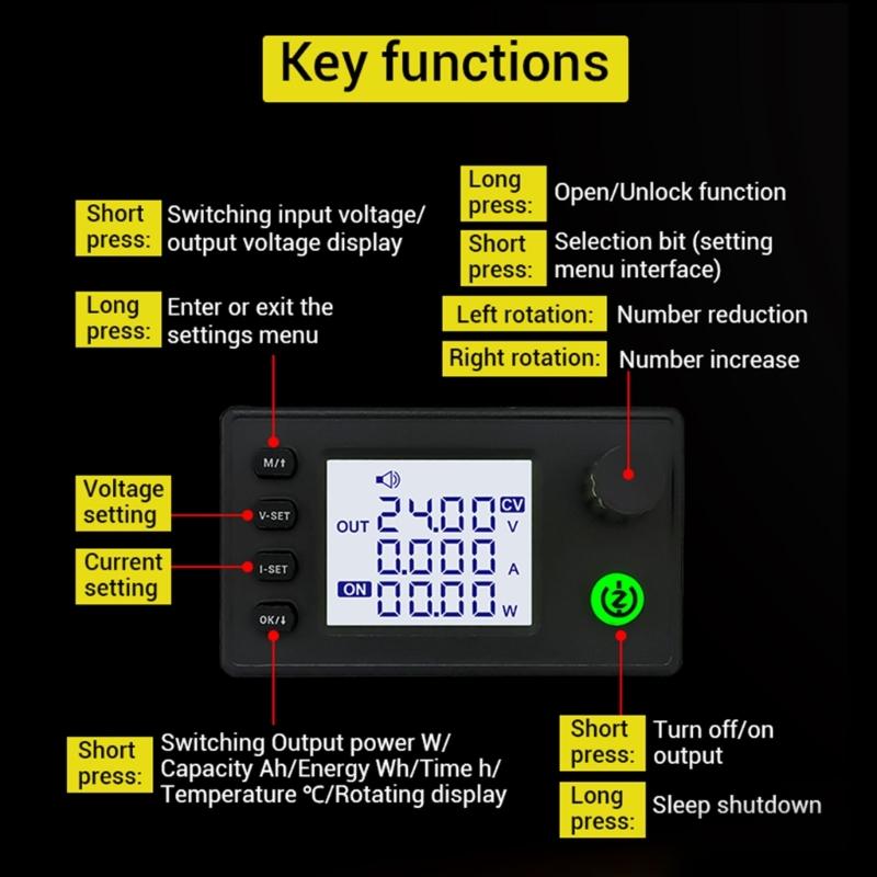DirectCurrent Power Supply Variable Bucking Boosts Converters Voltages Regulator Constant 6-75V To 0-65V 22A PowerModules
