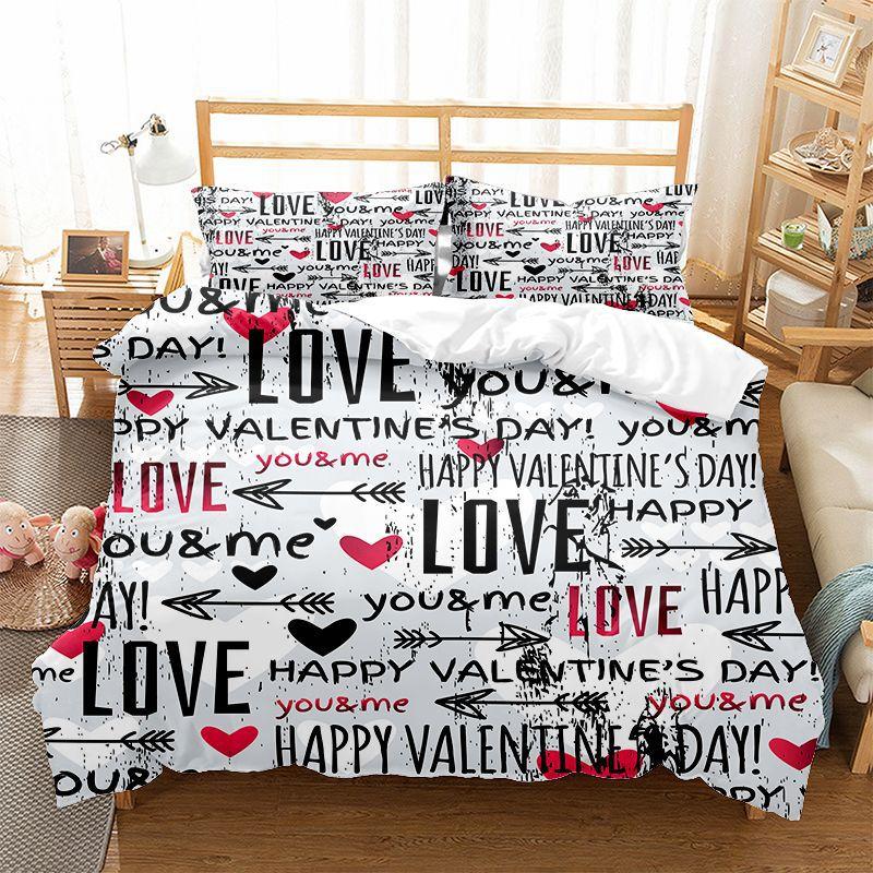 Graffiti Word Bedspread Cover Collection Merry Christmas Long-lasting Polyester Comforter Cover With Pillowcase King Dimension Queen Dimension Size